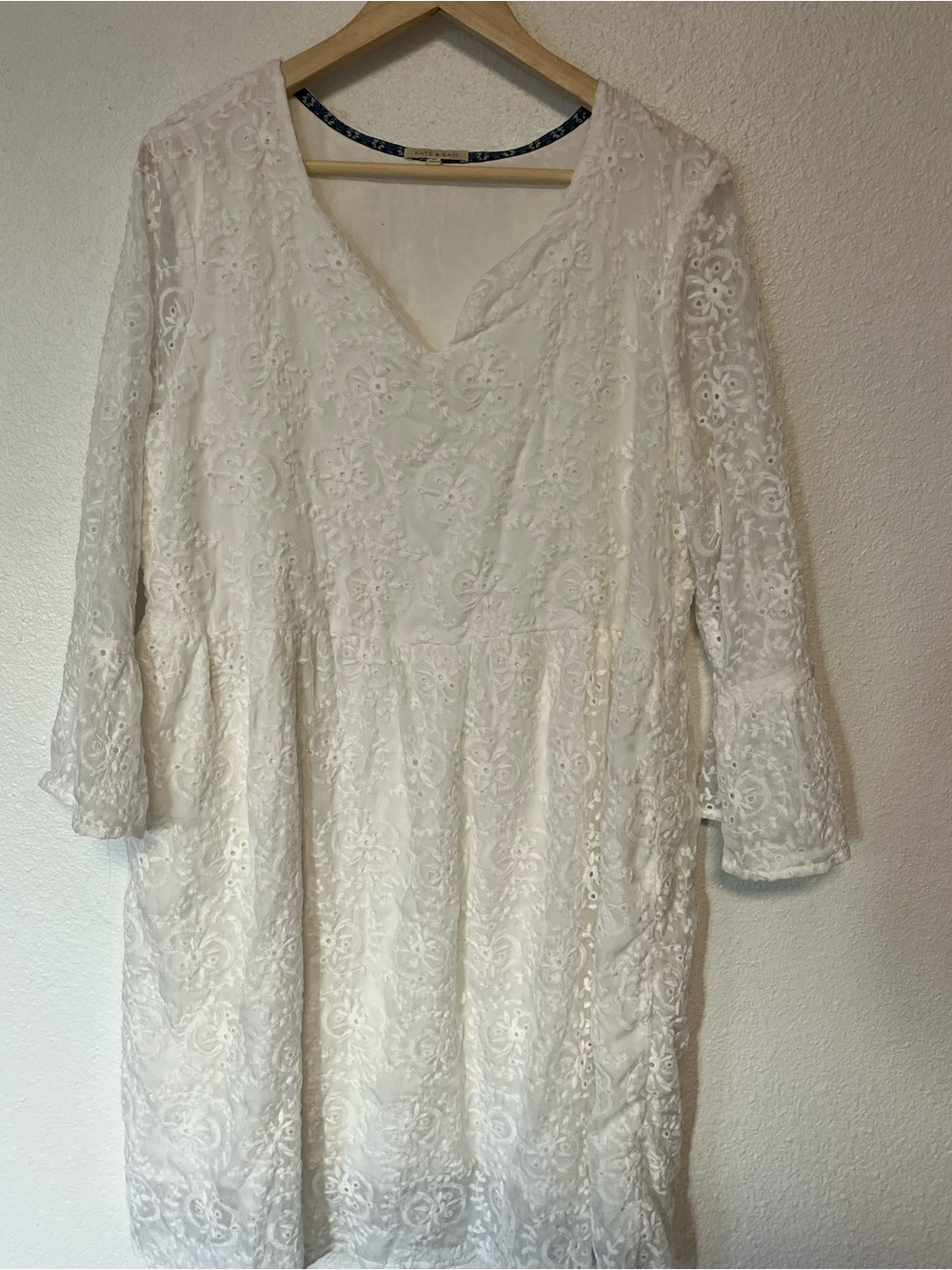 Women's White Eyelet Mini Dress